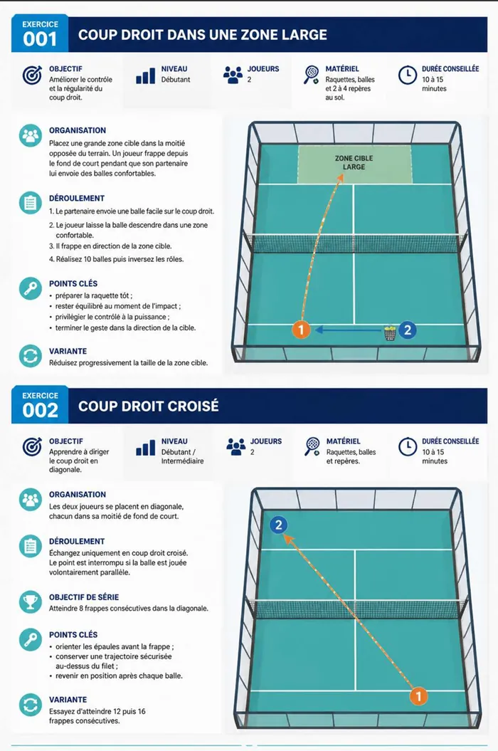 Page illustrée du guide de padel 4